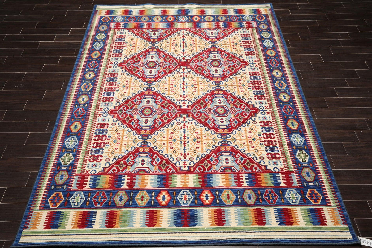 8'1" x 11'4" Traditional 100% Wool Area Rug Ivory Made in USA-1