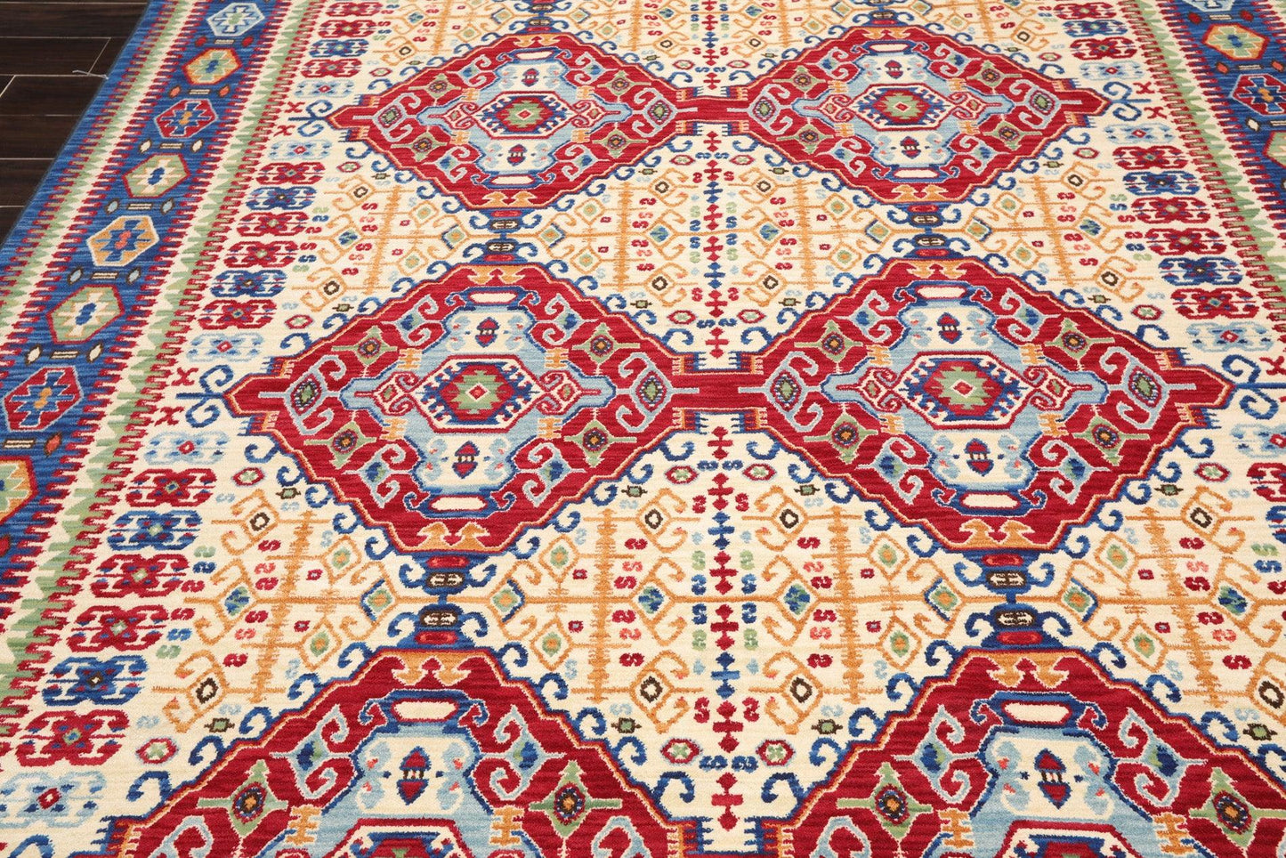 8'1" x 11'4" Traditional 100% Wool Area Rug Ivory Made in USA-2