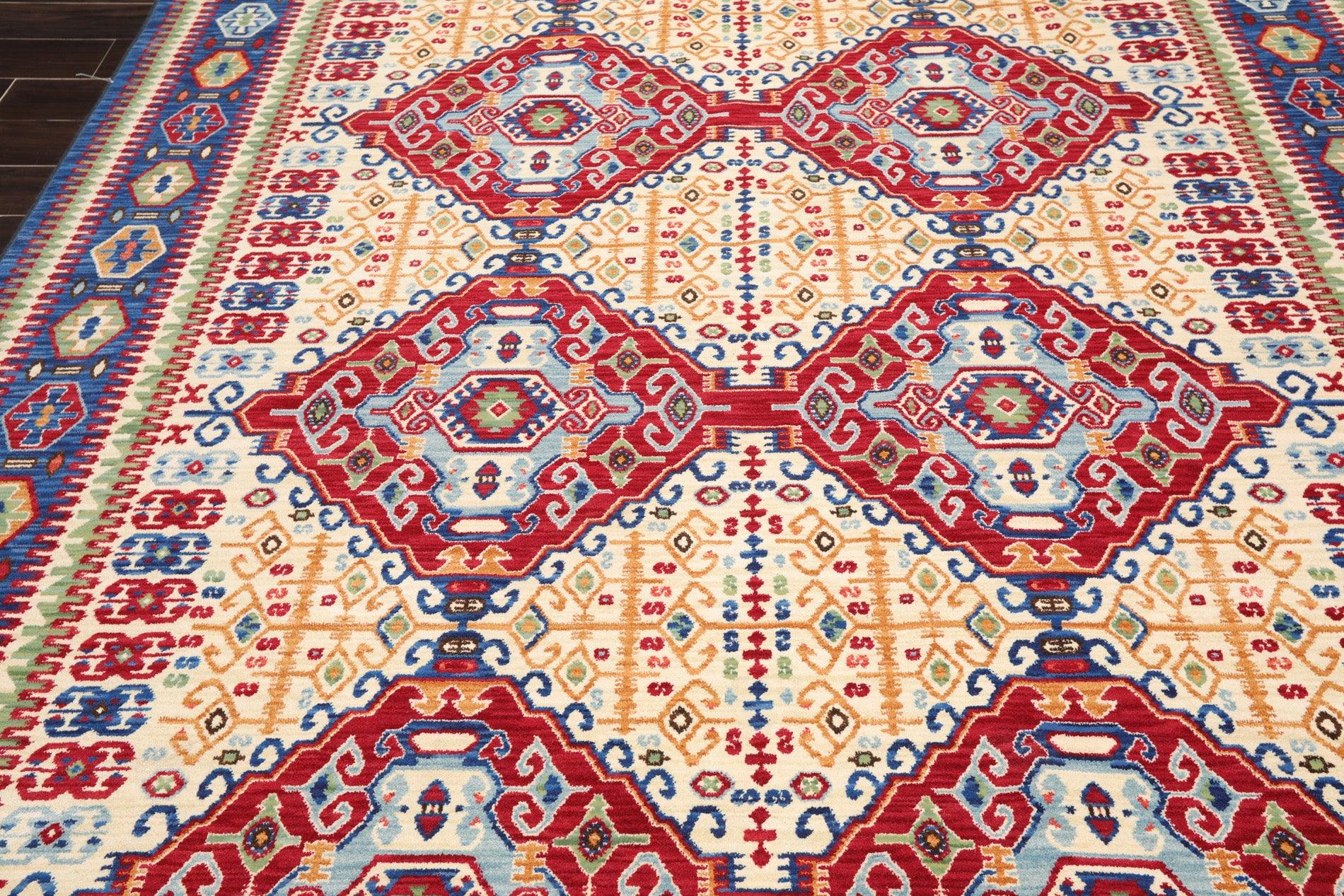8'1" x 11'4" Traditional 100% Wool Area Rug Ivory Made in USA-2