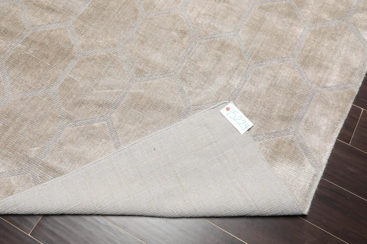 5' x 7' Hand Knotted Tibetan 100% Viscose Honeycomb Oriental Area Rug Gray-4