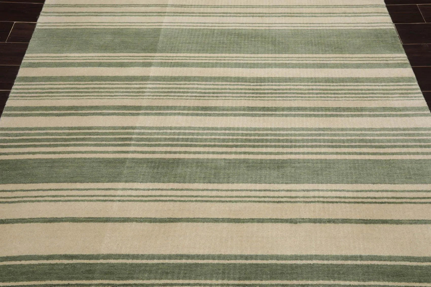 5'6'' x 8'10' Hand Knotted Tibetan Wool Designer Stripes Oriental Area Rug Beige-4