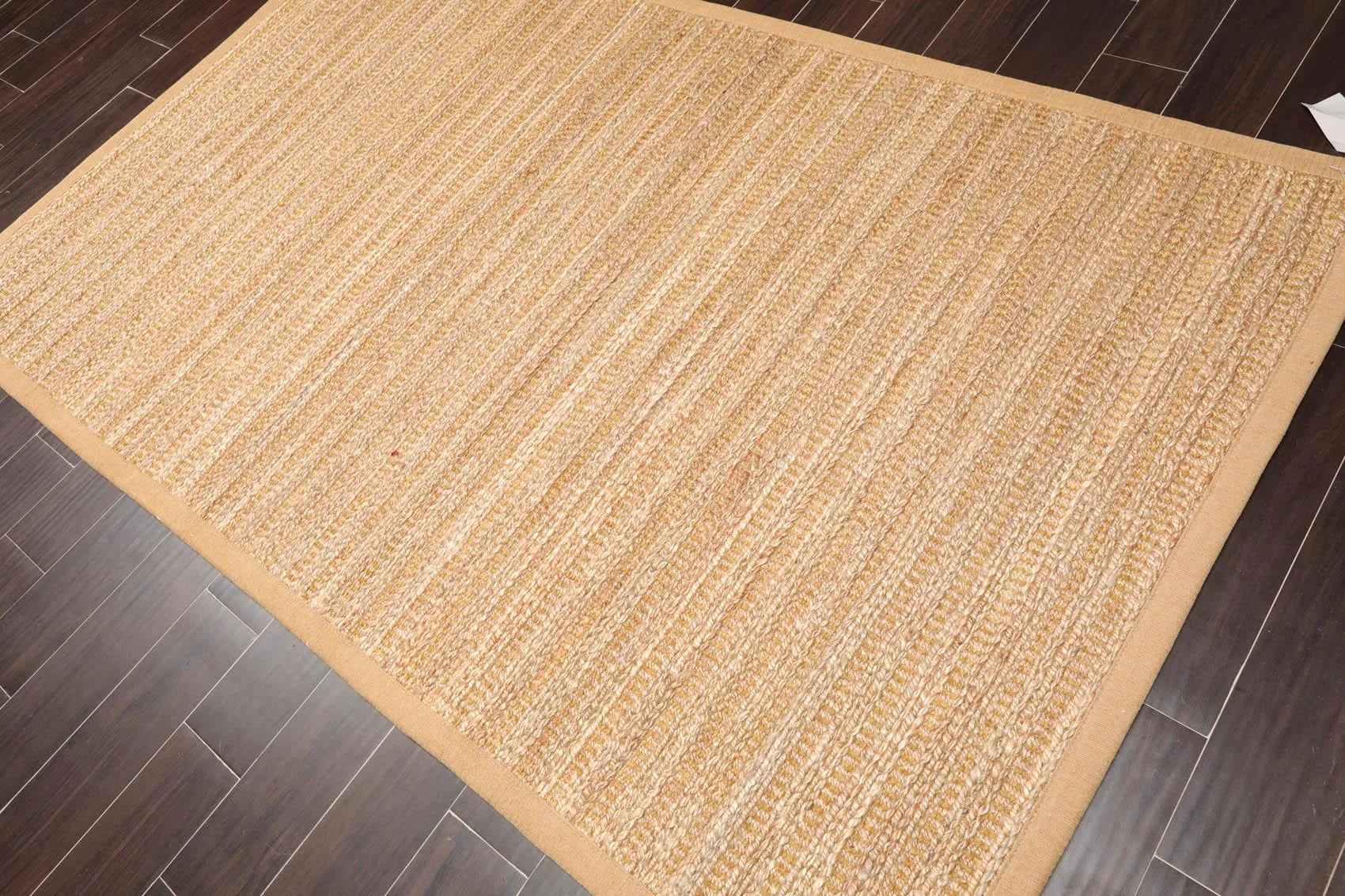 4'11'' x 7'11'' Braided Sisal Modern Oriental Area Rug Natural-1