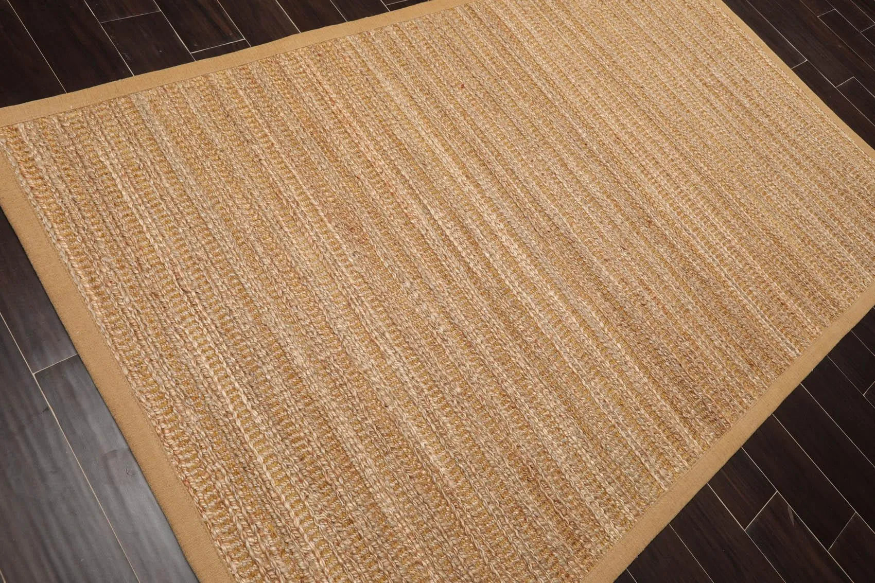 4'11'' x 7'11'' Braided Sisal Modern Oriental Area Rug Natural-2