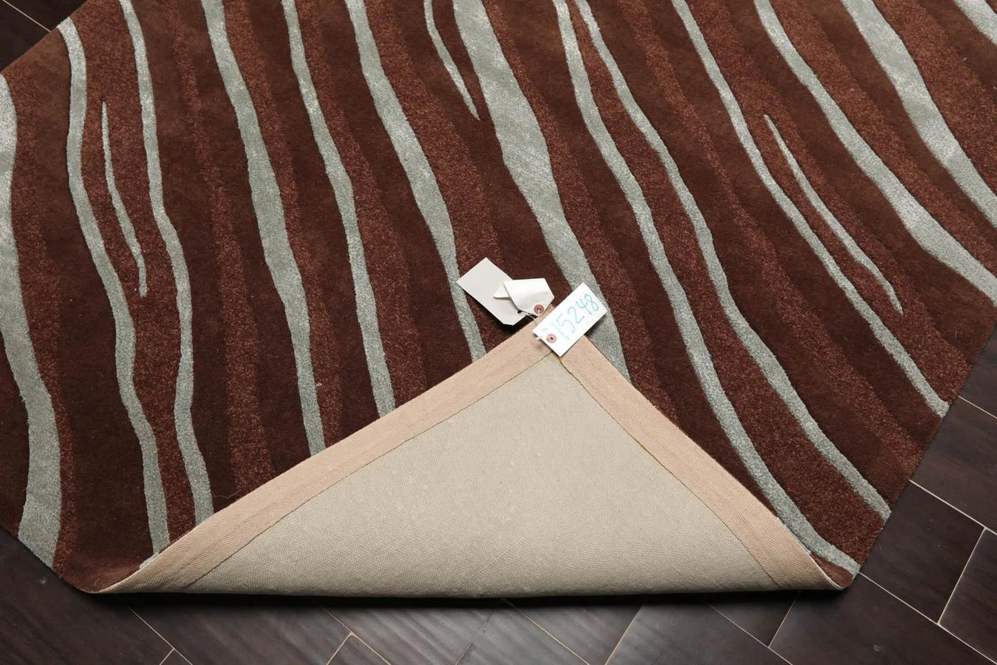 5' x 7'5'' Handmade Wool & Art Silk Hip Designer Modern Area Rug Brown-4