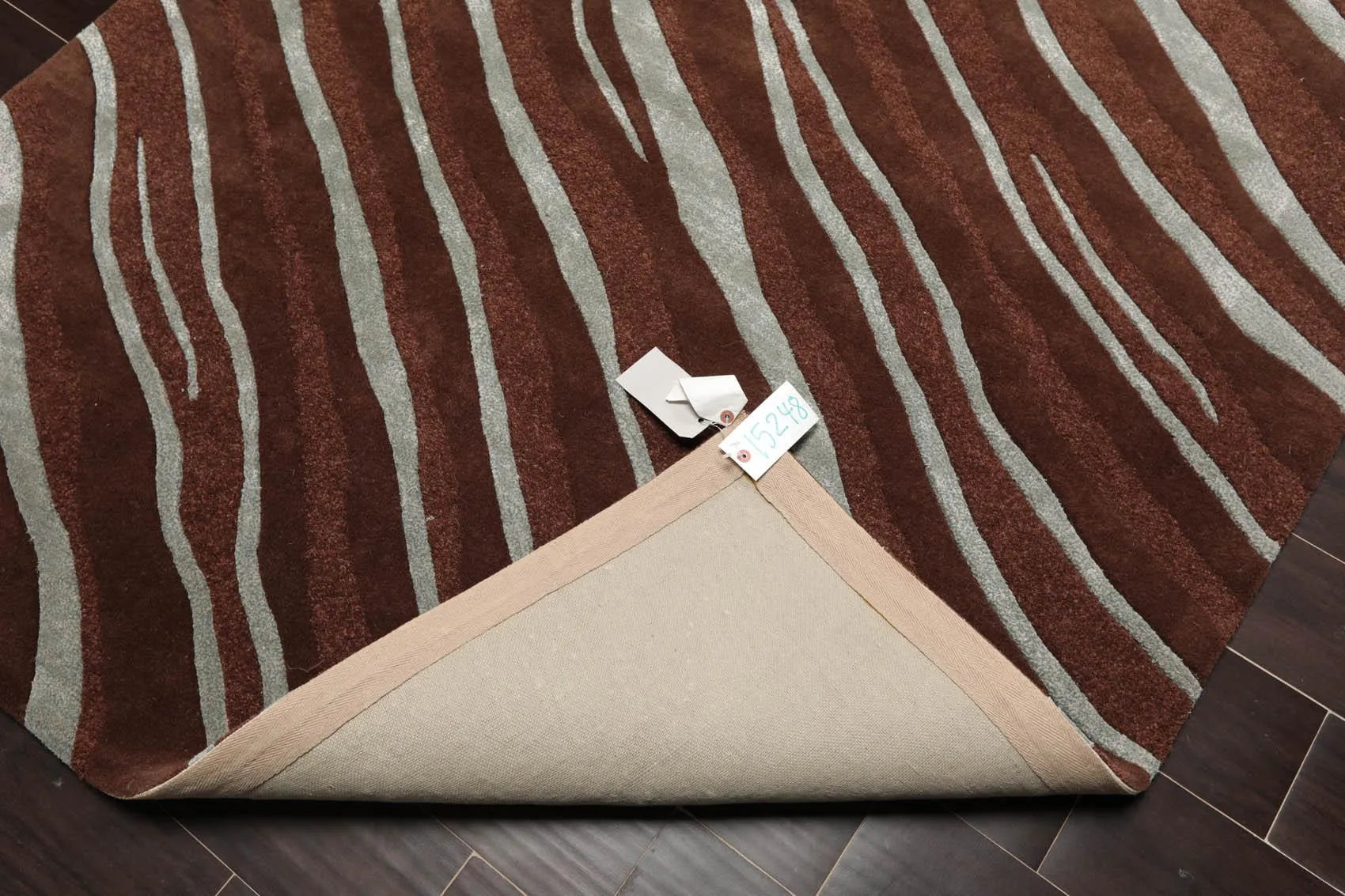 5' x 7'5'' Handmade Wool & Art Silk Hip Designer Modern Area Rug Brown-4