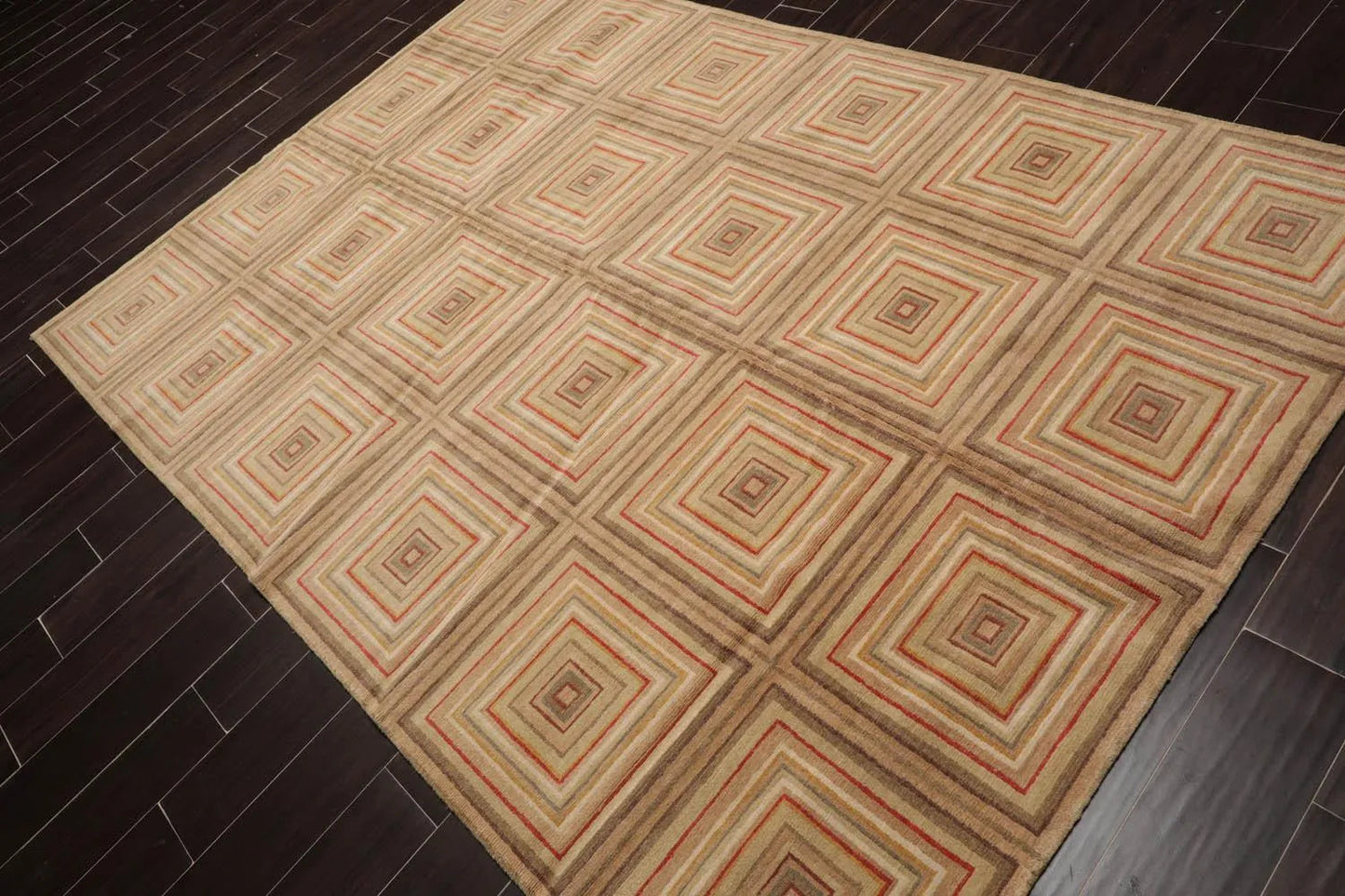 6’ x 8’9” Hand Knotted 100% Wool Modern Tibetan Oriental Area Rug Tan, Beige-1