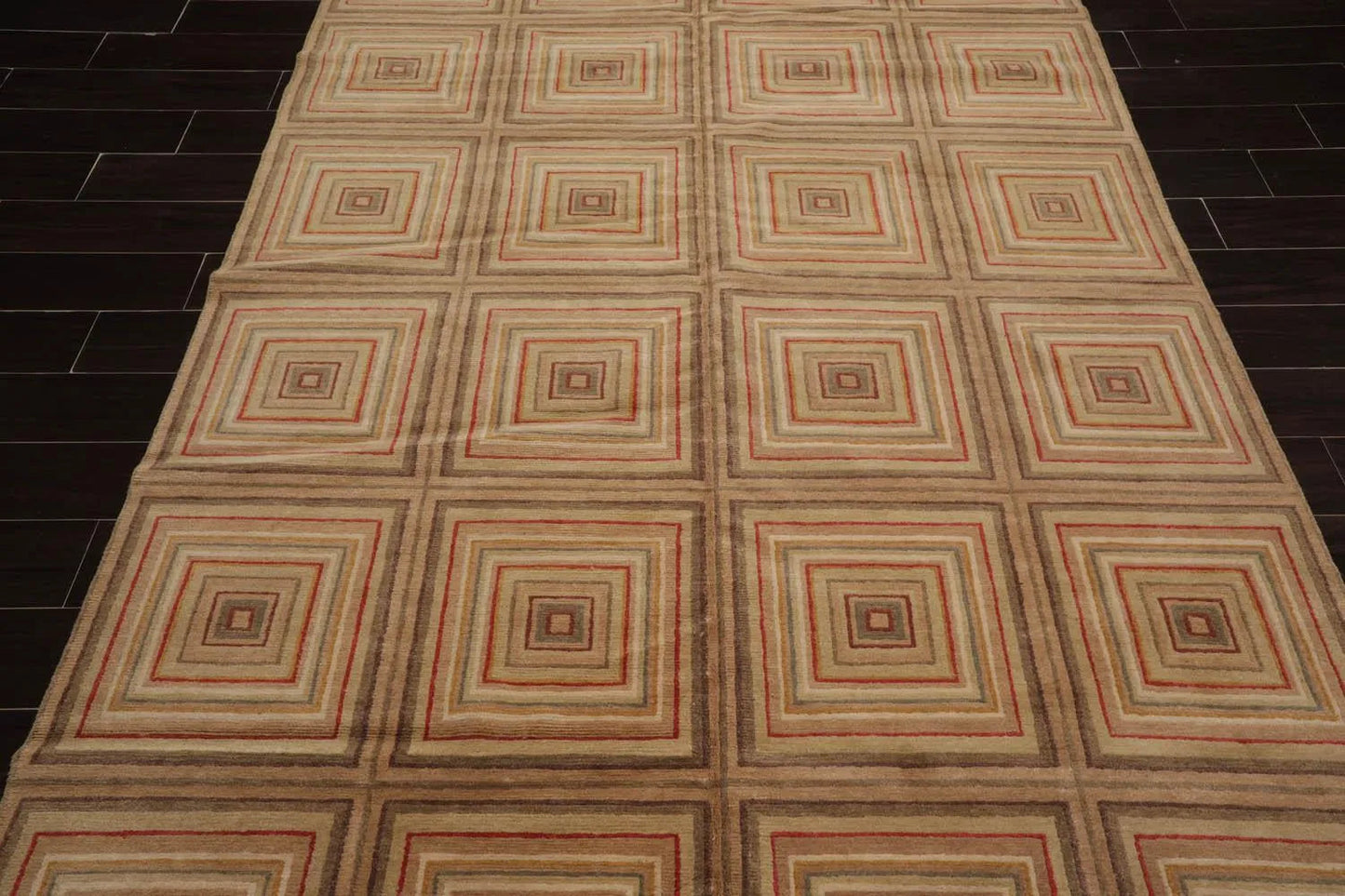 6’ x 8’9” Hand Knotted 100% Wool Modern Tibetan Oriental Area Rug Tan, Beige-3