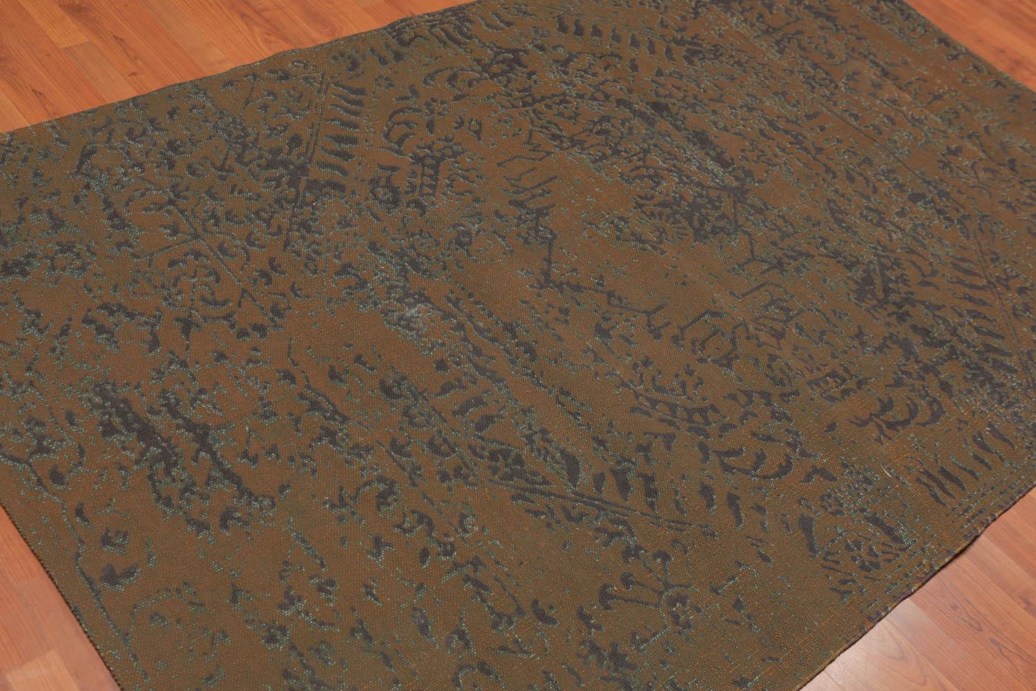 4'9" x 7'8" Modern 100% Cotton Flatweave Area Rug Brown-1