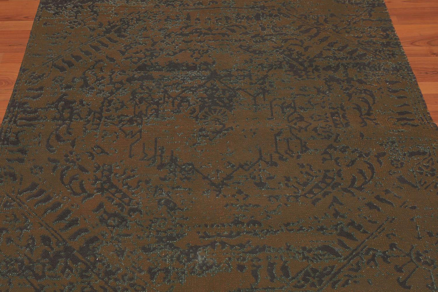 4'9" x 7'8" Modern 100% Cotton Flatweave Area Rug Brown-2