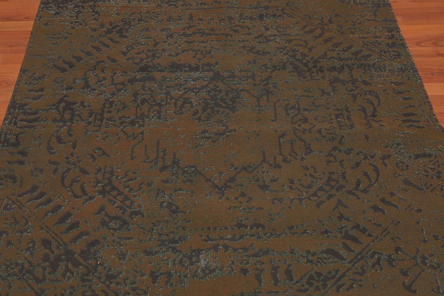 4'9" x 7'8" Modern 100% Cotton Flatweave Area Rug Brown-2