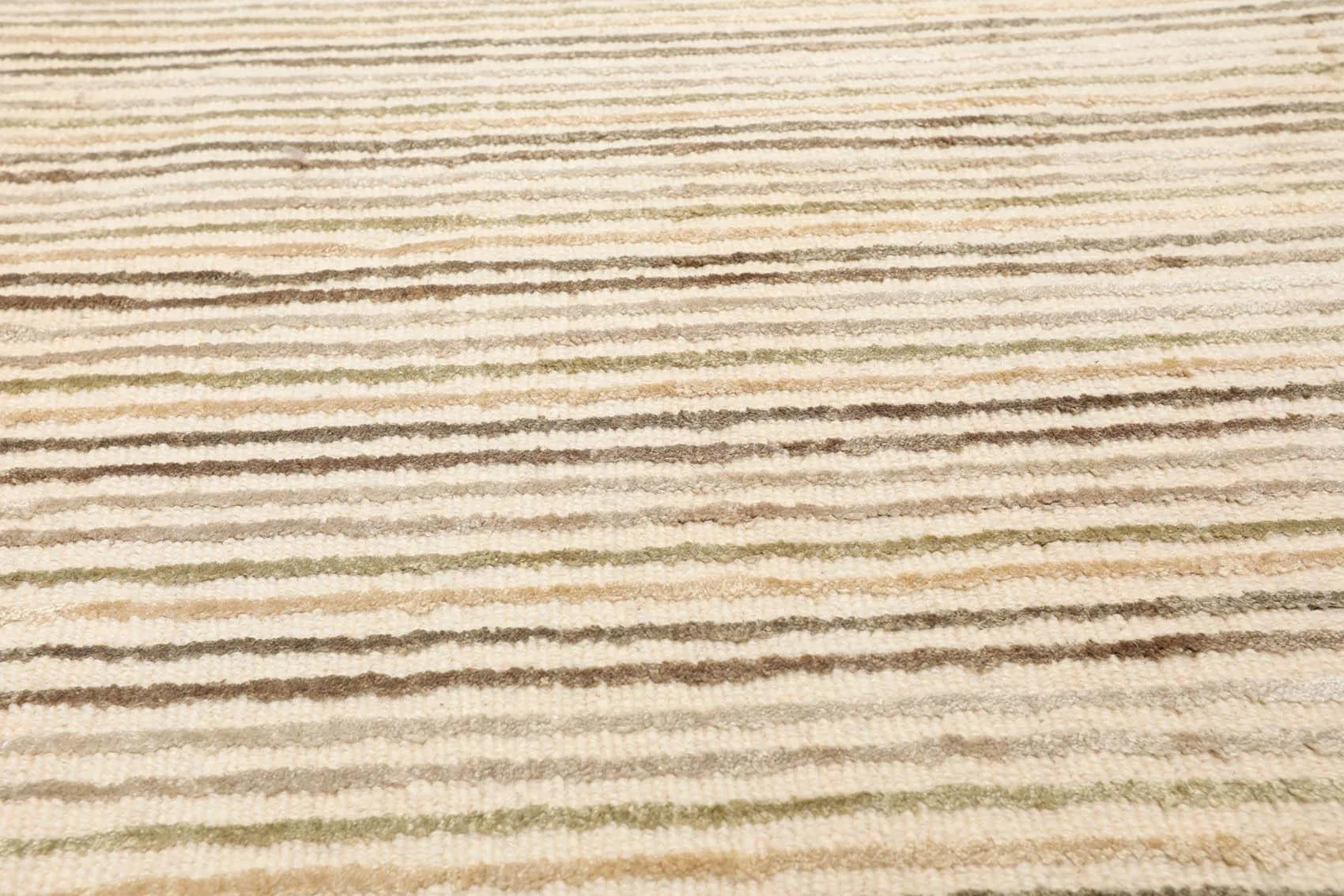 5' x 7'4'' Handmade 100% Wool Designer Stripes Modern Oriental Area Rug Beige-4