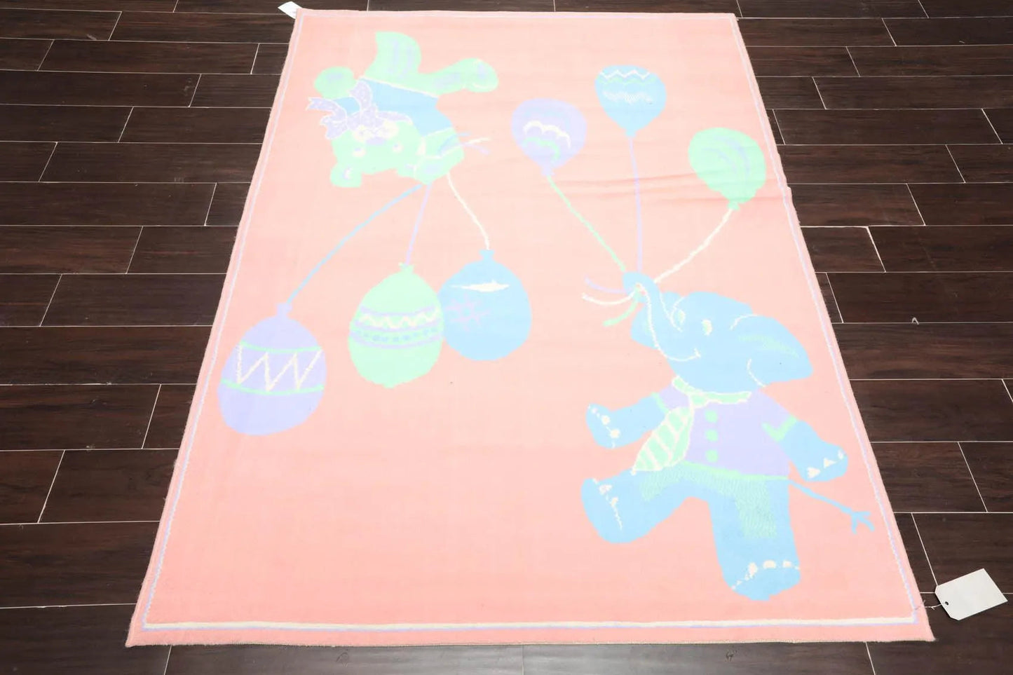 4'7'' x 6'9'' Traditional Machine Made 100% Wool Oriental Area Rug Coral-1