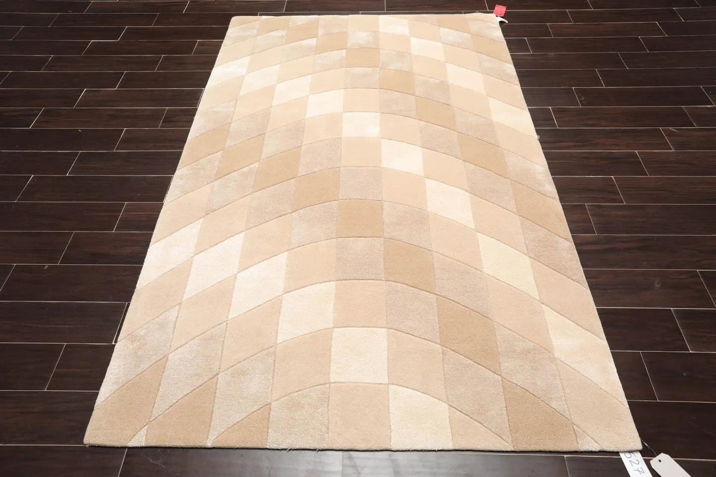 5' x 7'6'' Handmade Wool & Art Silk Hip Designer Area Rug Beige Ivory, Taupe-1