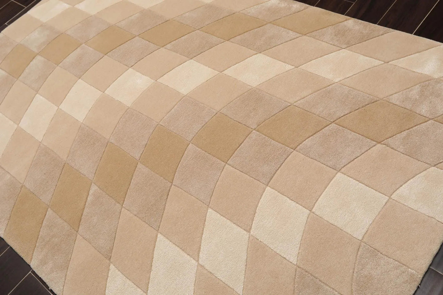 5' x 7'6'' Handmade Wool & Art Silk Hip Designer Area Rug Beige Ivory, Taupe-2