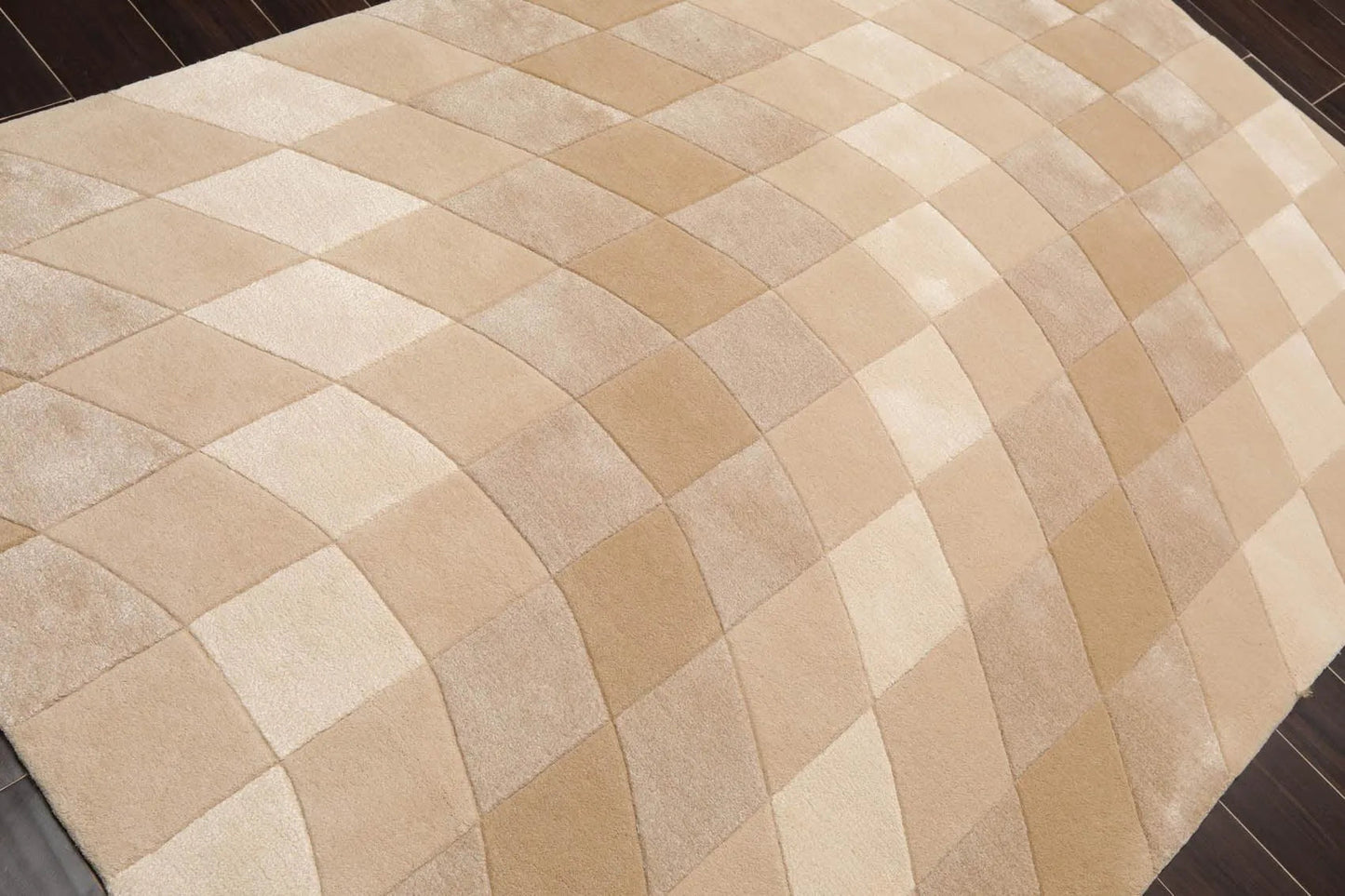 5' x 7'6'' Handmade Wool & Art Silk Hip Designer Area Rug Beige Ivory, Taupe-3
