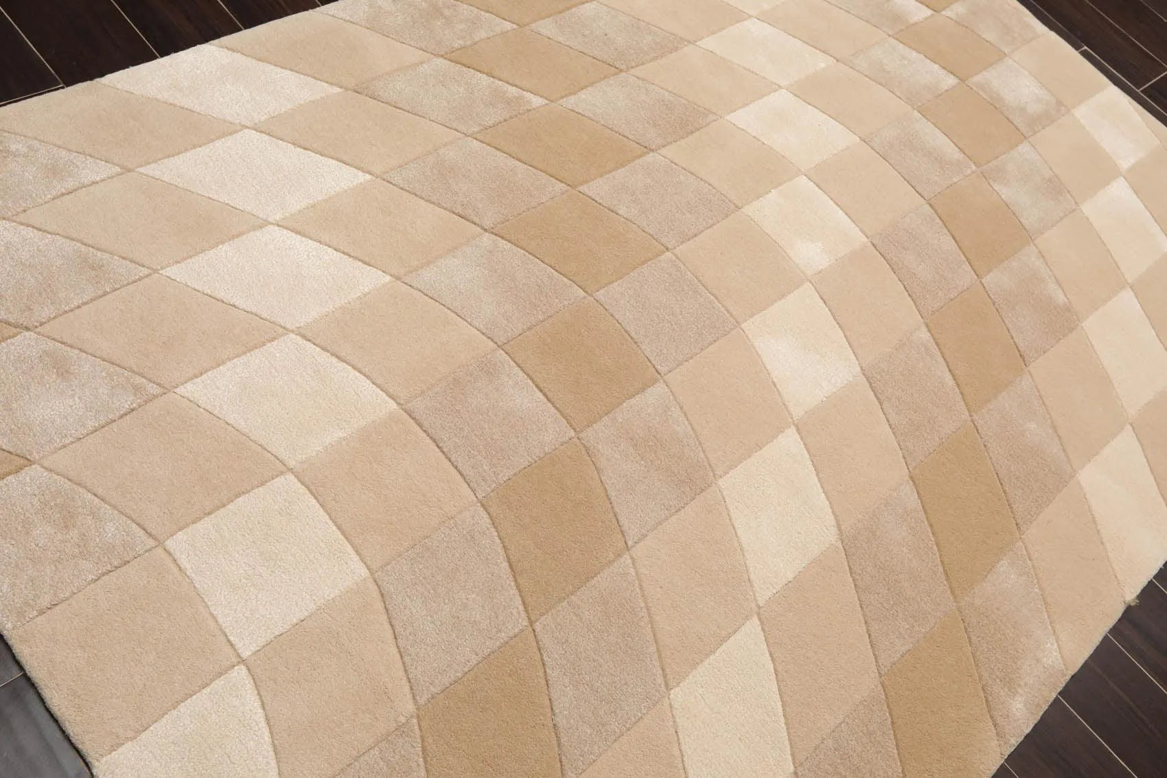 5' x 7'6'' Handmade Wool & Art Silk Hip Designer Area Rug Beige Ivory, Taupe-3