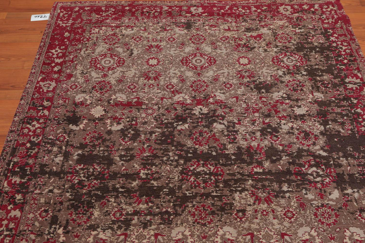 4'10" x 7'4"Persiano Erased Pattern Contemporary Cotton Flatweave Area Rug Beige-2