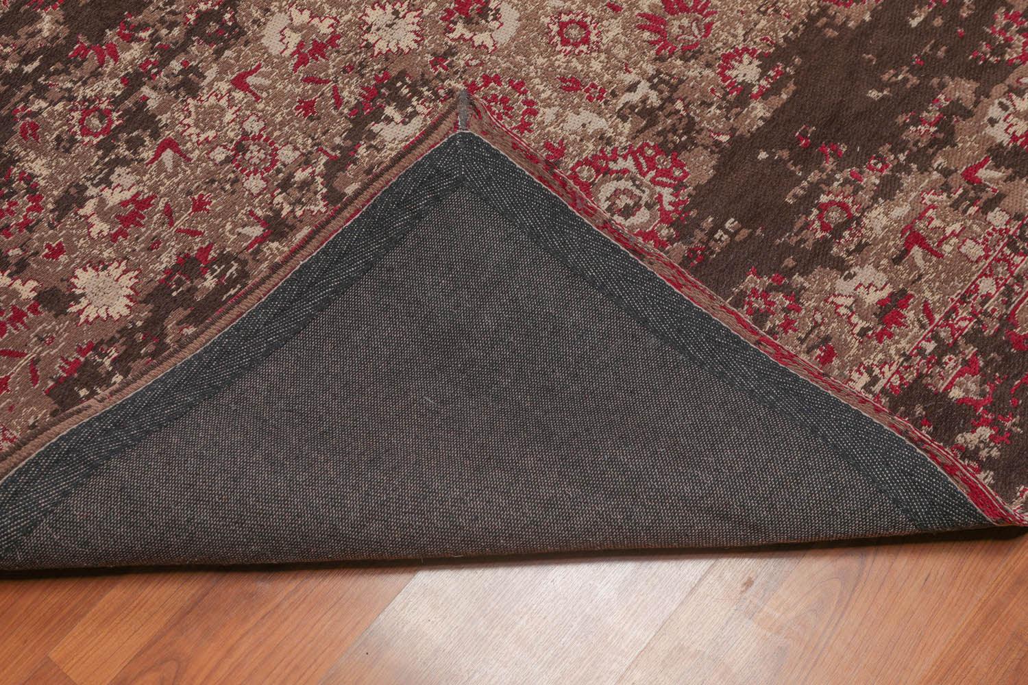 4'10" x 7'4"Persiano Erased Pattern Contemporary Cotton Flatweave Area Rug Beige-4