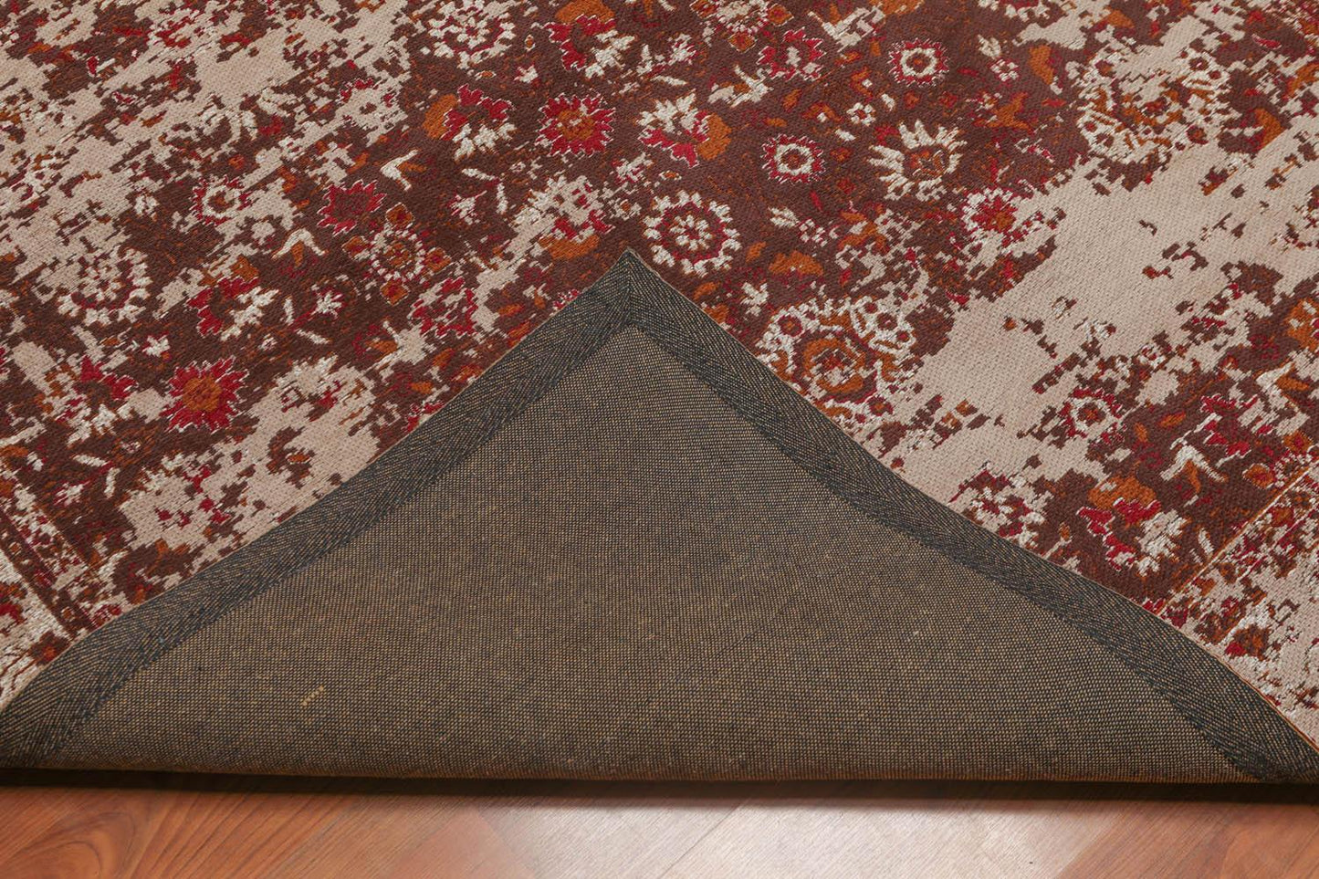 4'11"x7'10" Persiano Erased Pattern Contemporary Cotton Flatweave Area Rug Brown-3