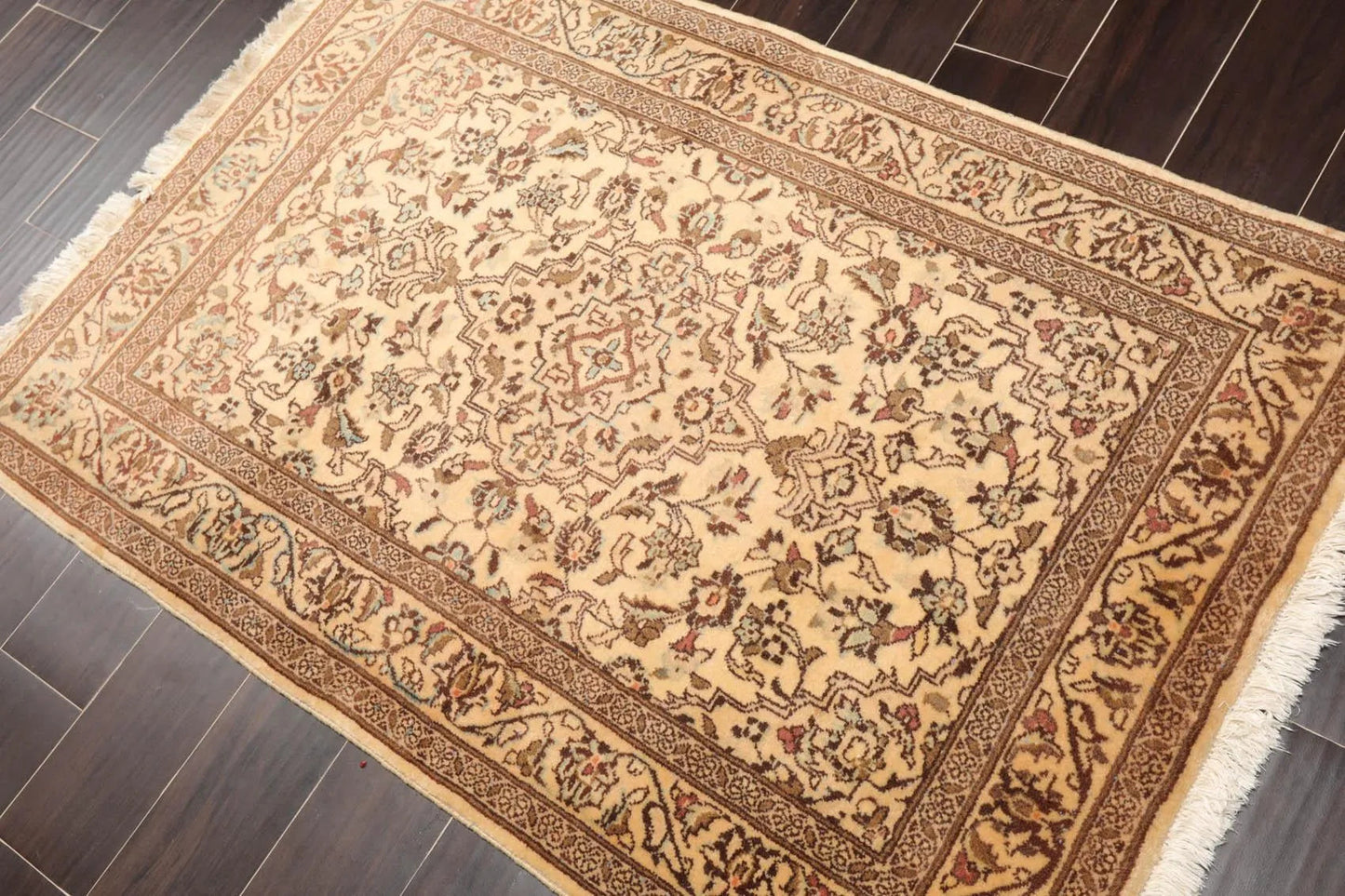 3'4'' x 4'10'' Hand Knotted Wool Kashan Traditional Oriental Area Rug Caramel-2