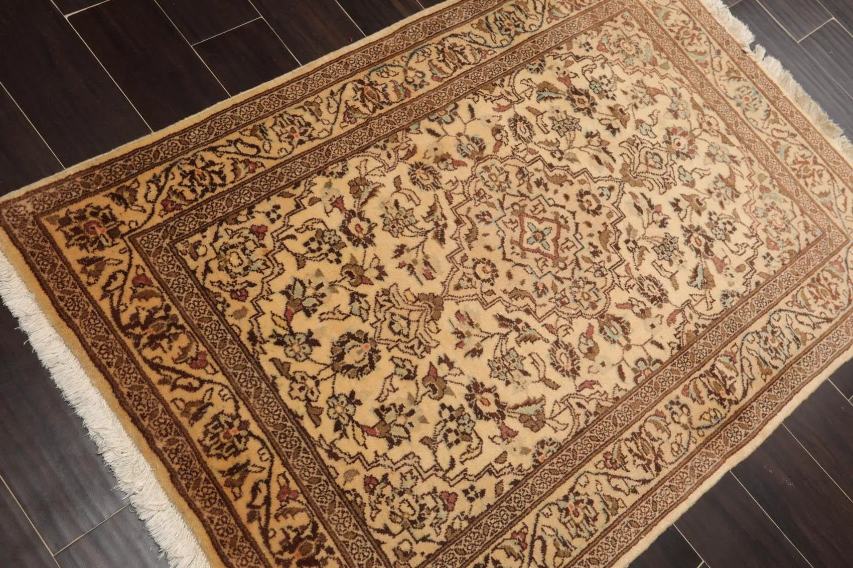 3'4'' x 4'10'' Hand Knotted Wool Kashan Traditional Oriental Area Rug Caramel-3