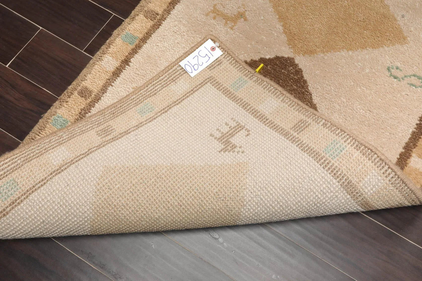 3' x 5' Hand Knotted 100% Wool Gabbeh Modern Plush Pile Area Rug Beige-3