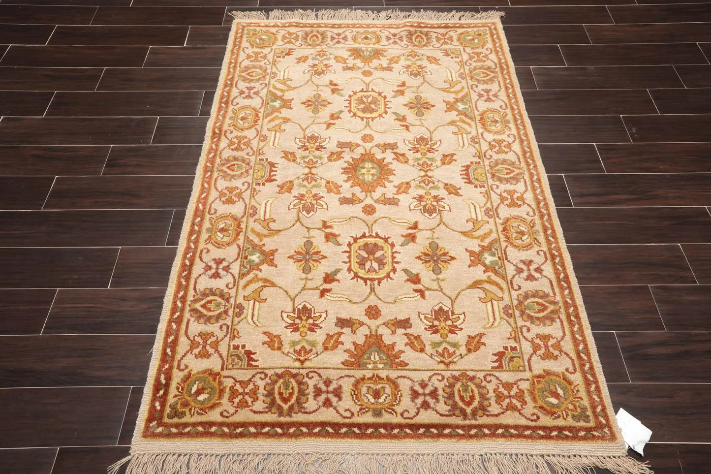 4' x 5'11'' Hand Knotted 100% Wool Oushak Traditional Area Rug Taupe, Beige-1