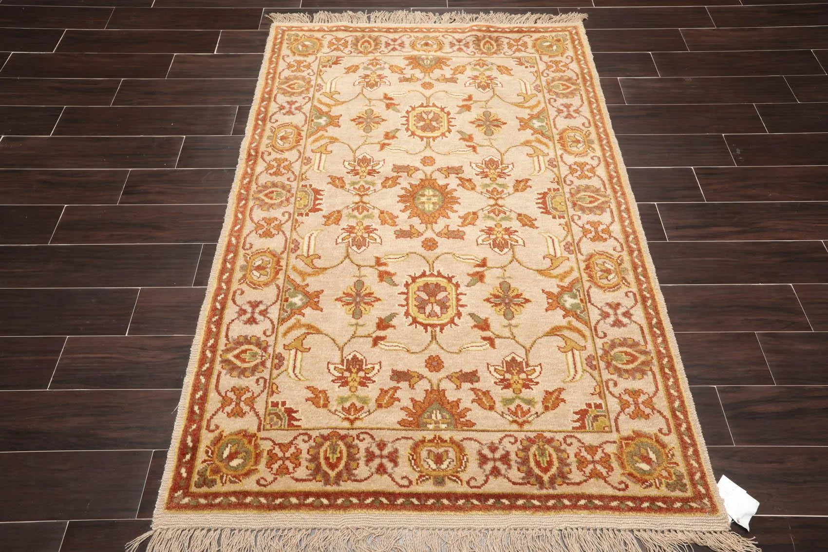 4' x 5'11'' Hand Knotted 100% Wool Oushak Traditional Area Rug Taupe, Beige-1