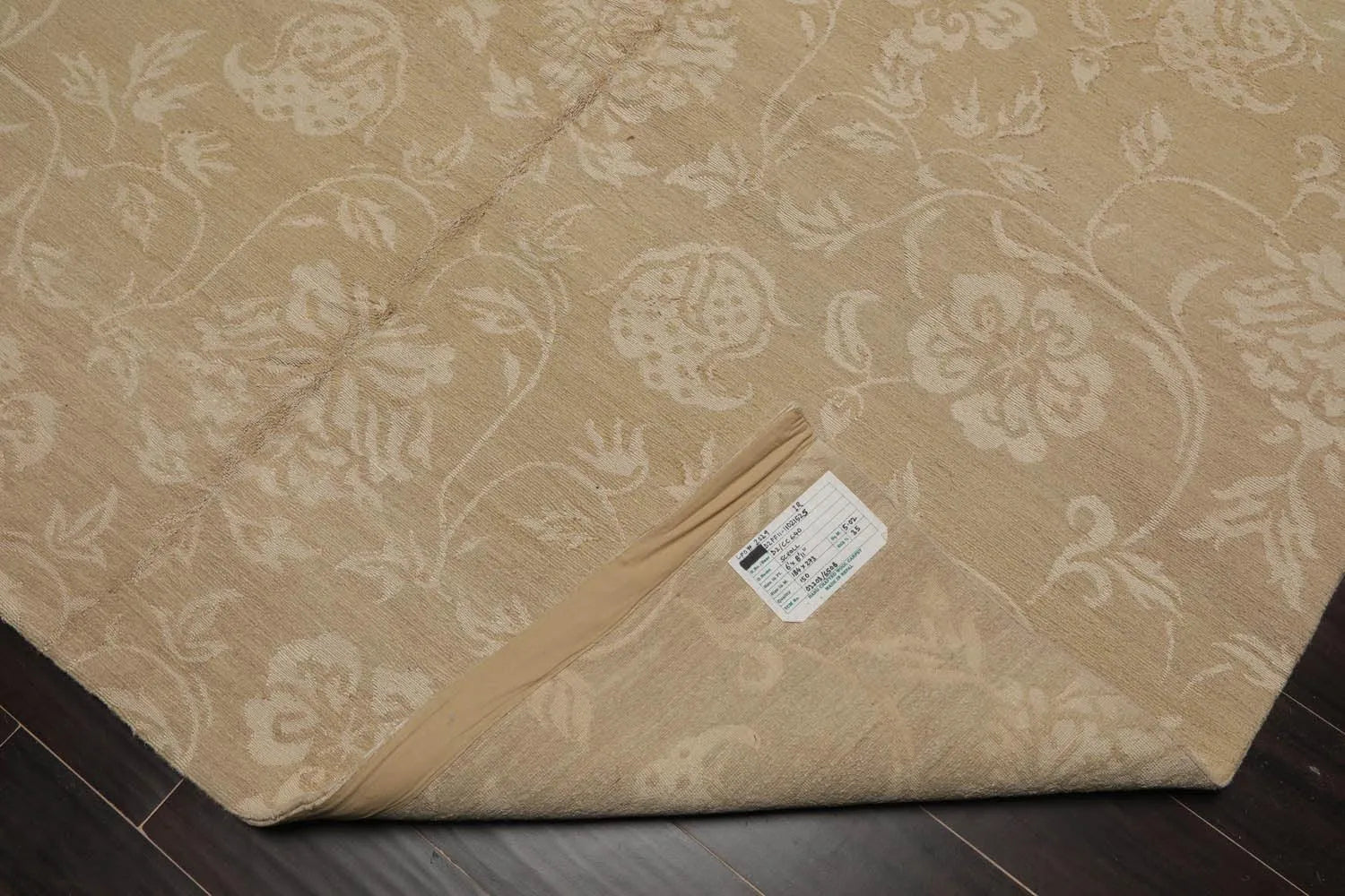 Lapchi Hand Knotted Wool & Silk Scroll Loop Pile Tibetan Area Rug Beige 6’ x 8’11”-4