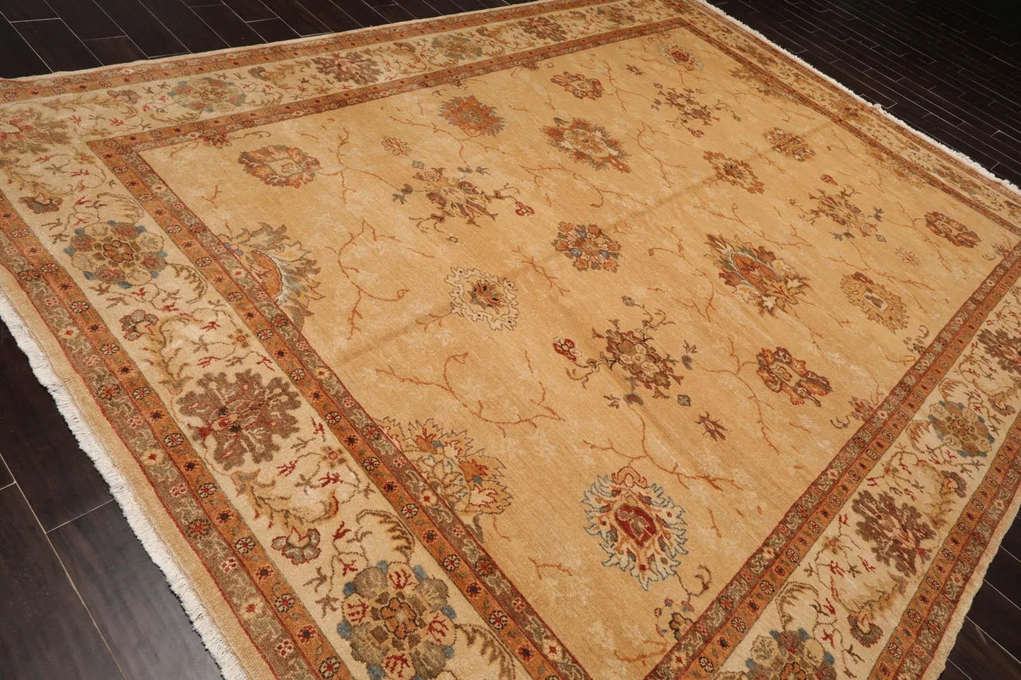 9'4'' x 12'8'' Hand Knotted 100% Wool Rare Egyptian Oushak Area Rug Tan Beige-4