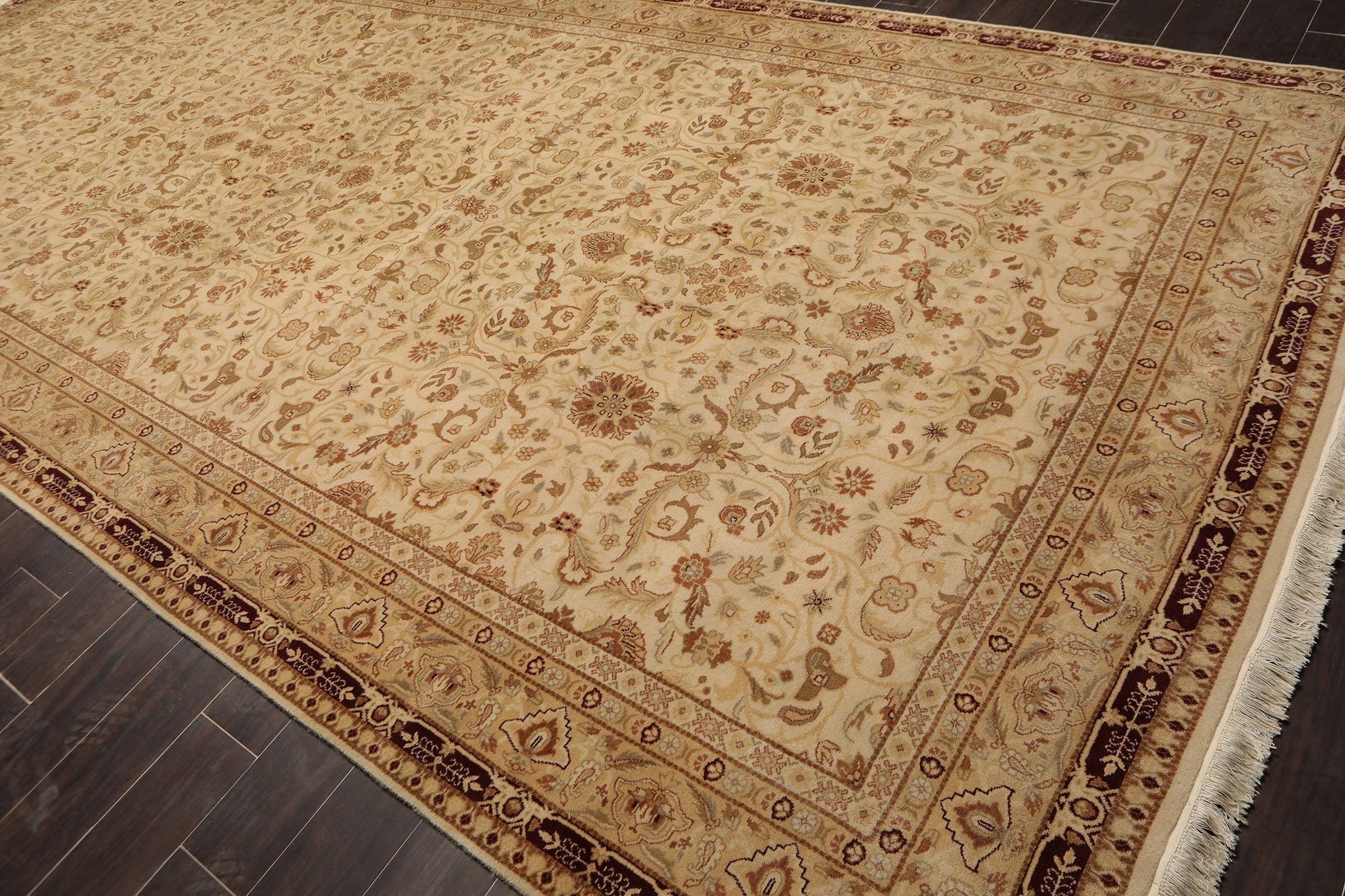 7’5" x 16’ Hand Knotted Palace Runner 150 KPSI Wool Oriental Area Rug Beige-2