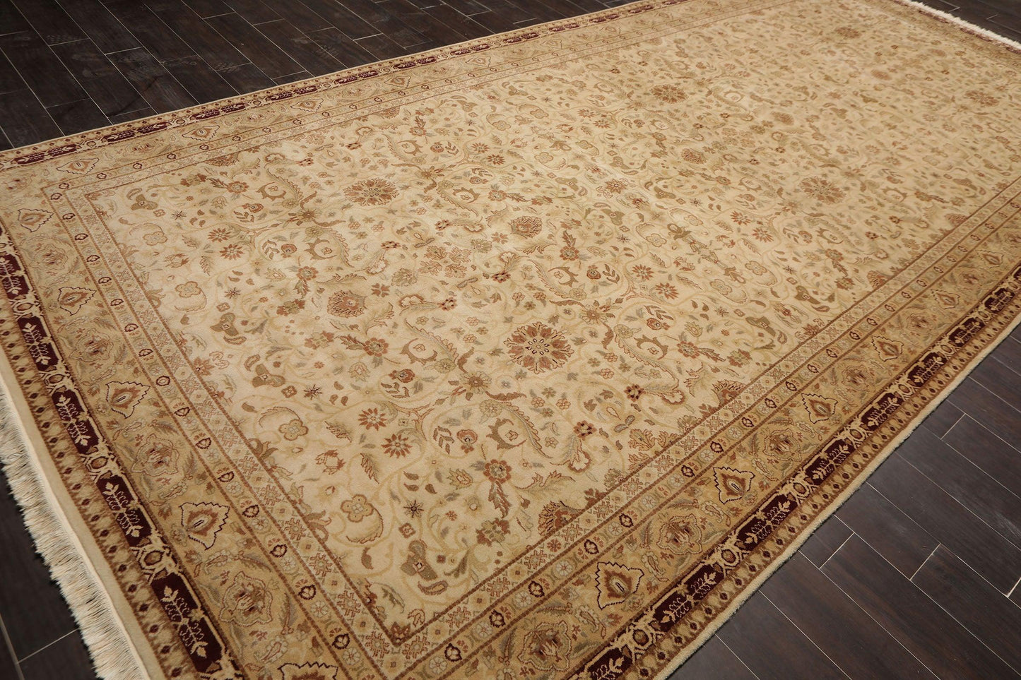 7’5" x 16’ Hand Knotted Palace Runner 150 KPSI Wool Oriental Area Rug Beige-3
