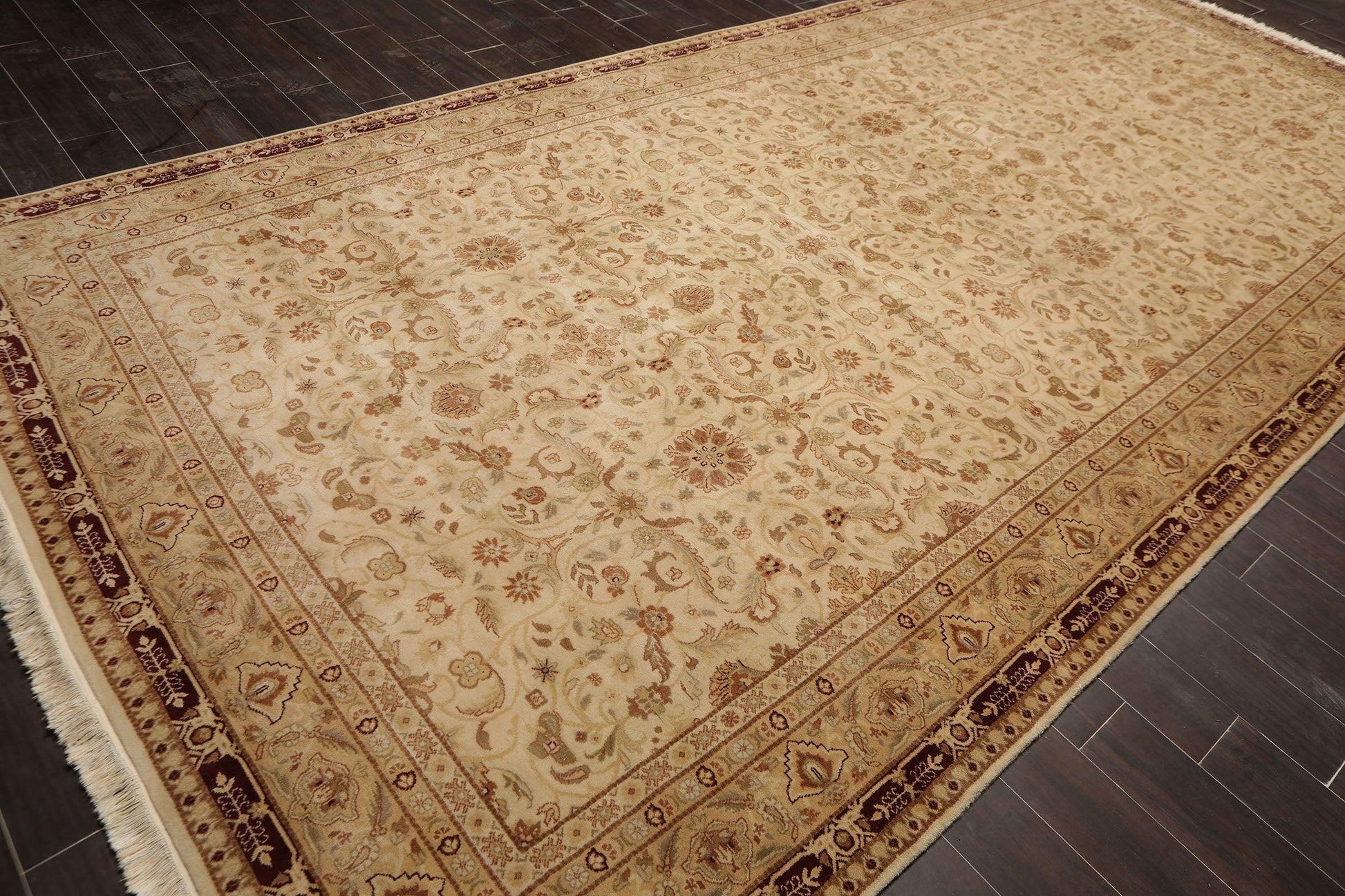 7’5" x 16’ Hand Knotted Palace Runner 150 KPSI Wool Oriental Area Rug Beige-3