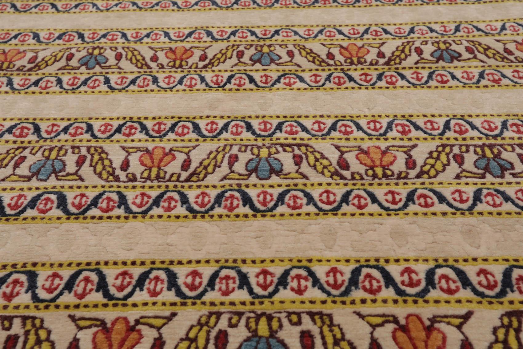 4' x 5'9" Hand Knotted Tibetan 100% Wool Arts & Craft Oriental Area Rug Beige-4