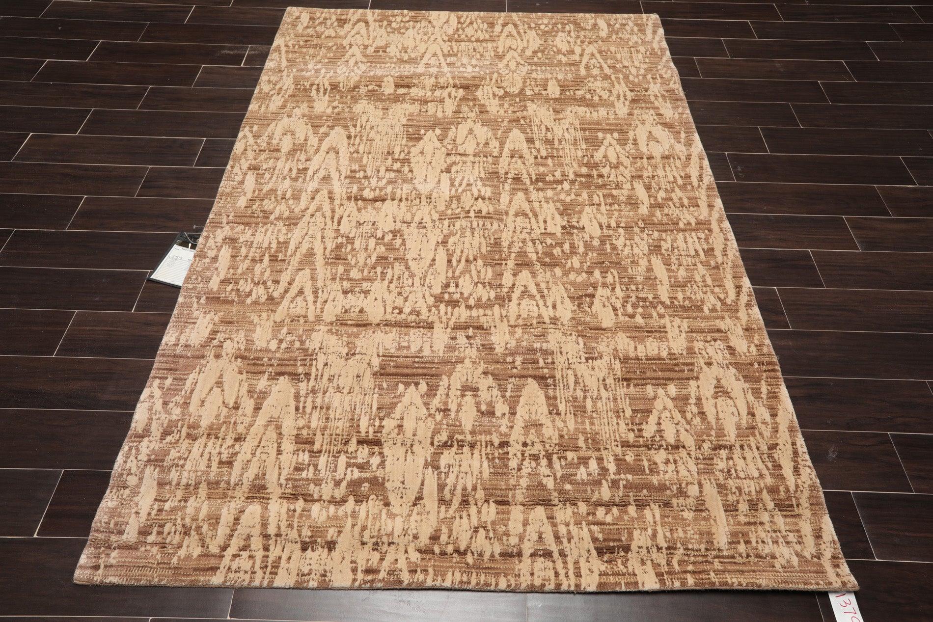 5'3" x 7'5" Transitional Wool & Art Silk Oriental Area Rug Taupe-1