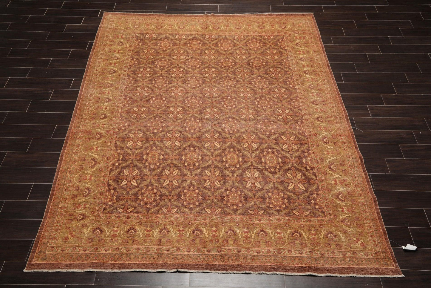 8' x 9'8" Hand Knotted 250 KPSI Distress Finish Afghan Area Rug Brown by Ariana-1