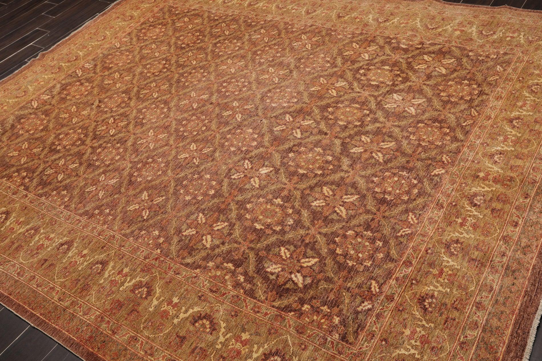 8' x 9'8" Hand Knotted 250 KPSI Distress Finish Afghan Area Rug Brown by Ariana-2