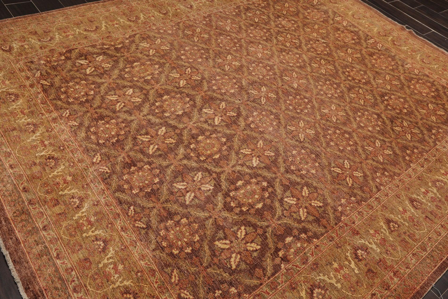 8' x 9'8" Hand Knotted 250 KPSI Distress Finish Afghan Area Rug Brown by Ariana-3