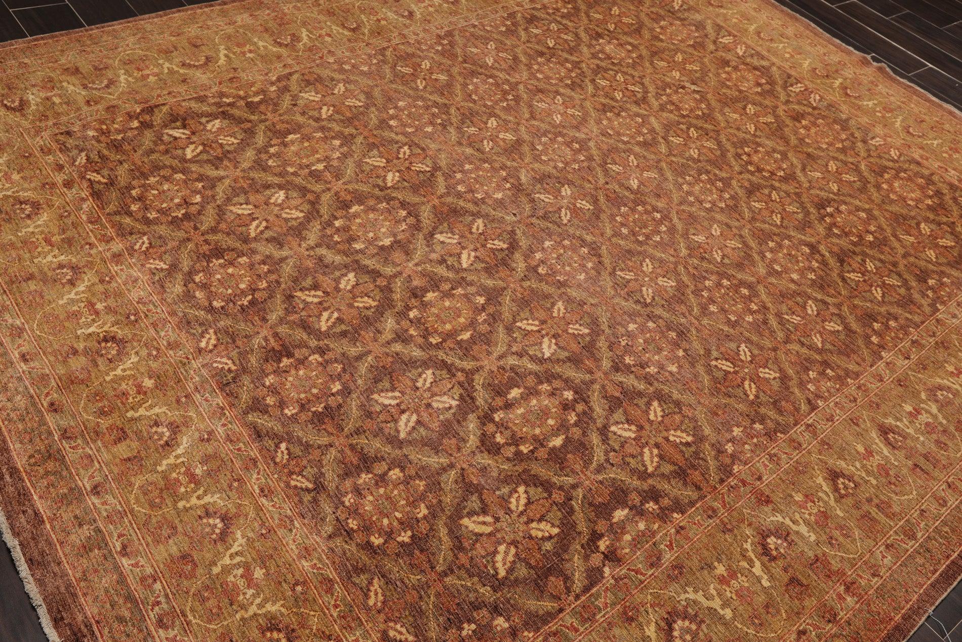 8' x 9'8" Hand Knotted 250 KPSI Distress Finish Afghan Area Rug Brown by Ariana-3