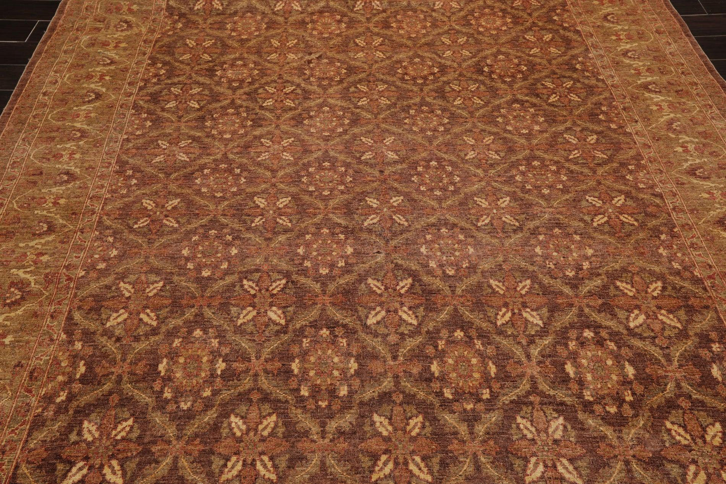 8' x 9'8" Hand Knotted 250 KPSI Distress Finish Afghan Area Rug Brown by Ariana-4