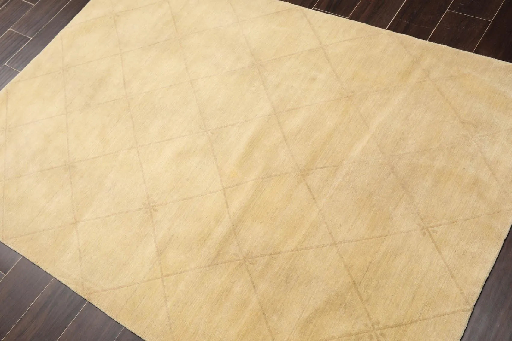 4'2'' x 5'11'' Hand Knotted Tibetan Wool Diamond Oriental Area Rug Pistachio-2