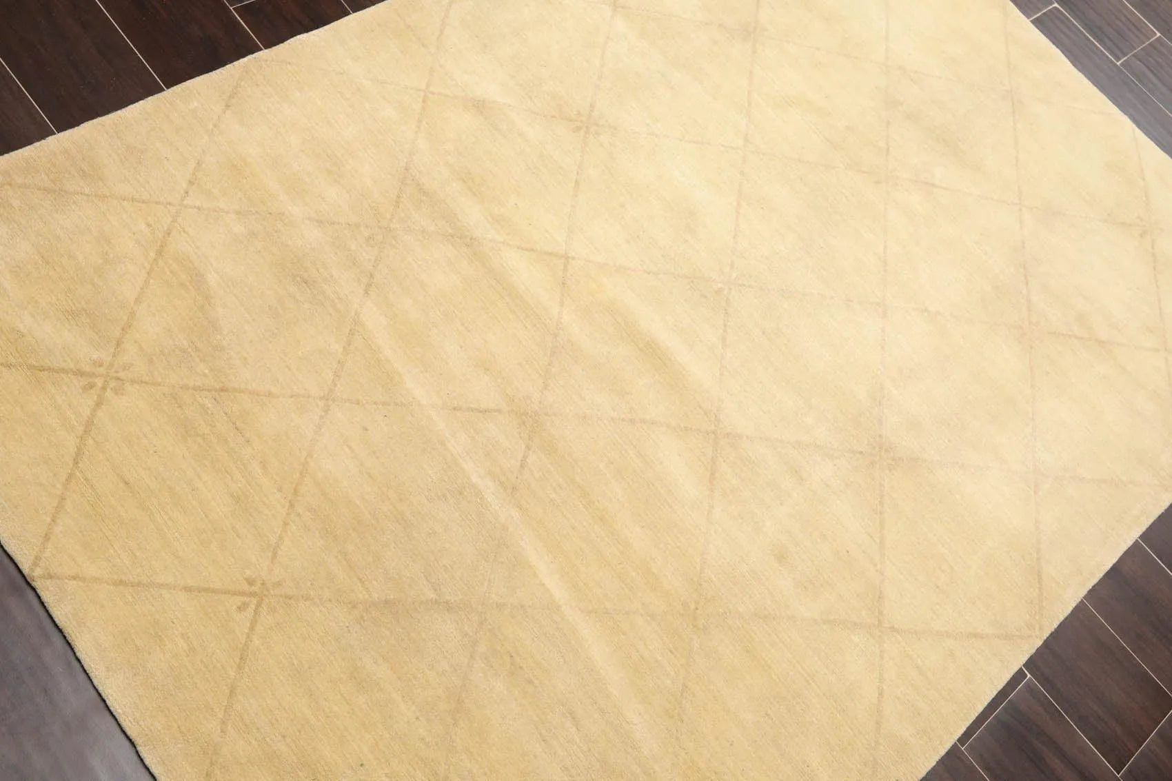 4'2'' x 5'11'' Hand Knotted Tibetan Wool Diamond Oriental Area Rug Pistachio-3