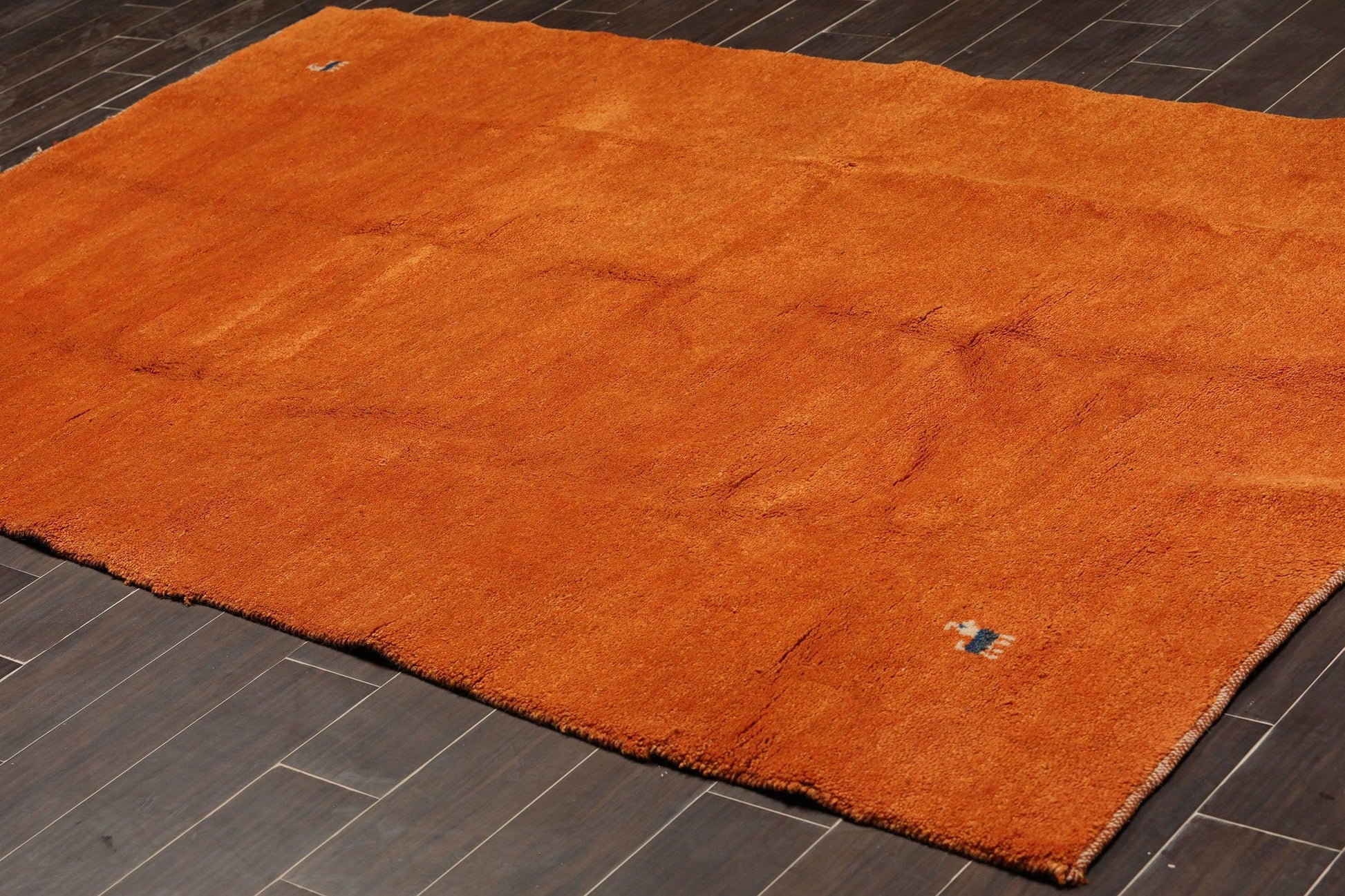 5'3" x 8'6" Hand Knotted 100% Wool Gabbeh Oriental Area Rug Burnt Orange-0