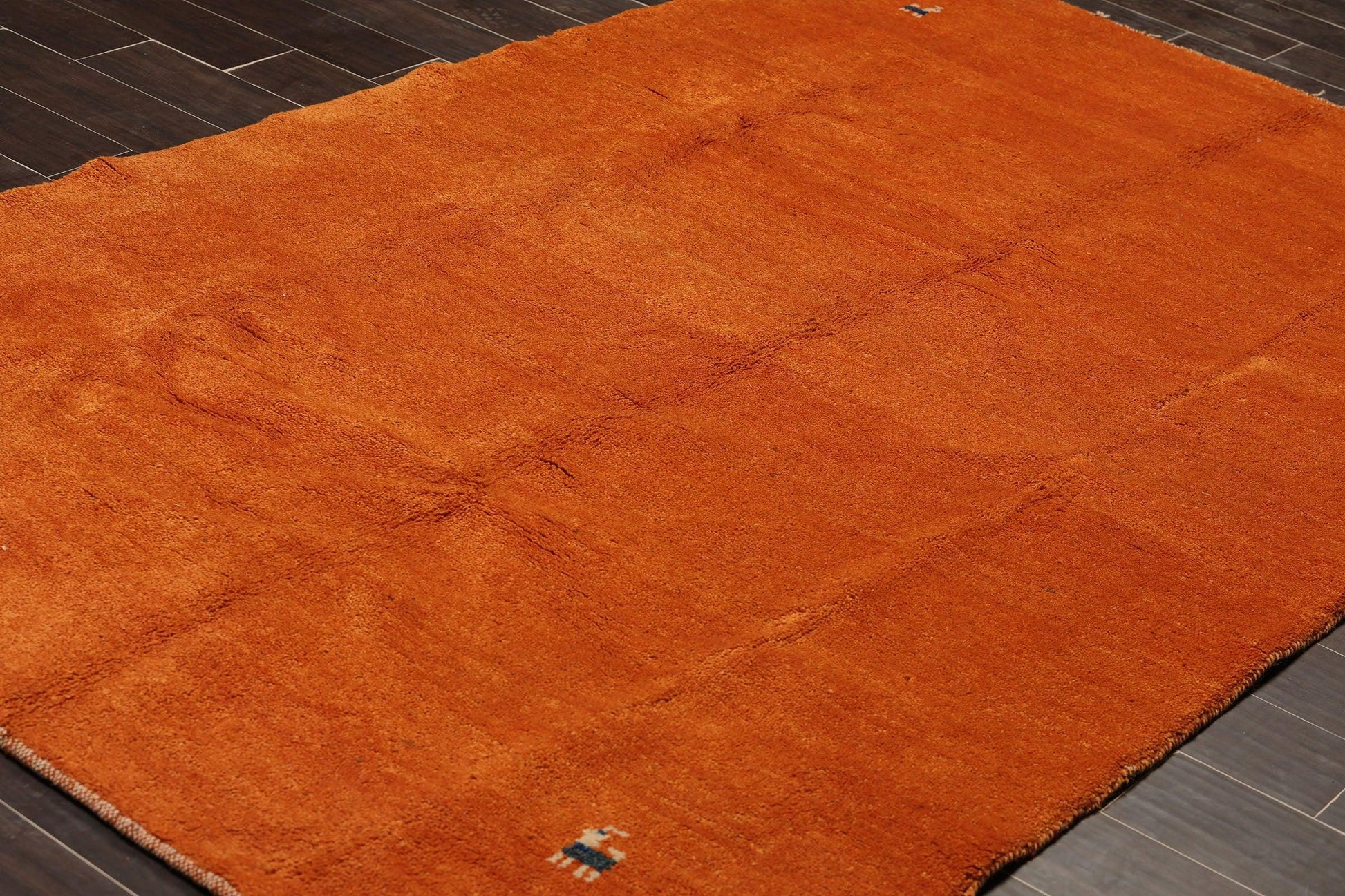 5'3" x 8'6" Hand Knotted 100% Wool Gabbeh Oriental Area Rug Burnt Orange-1