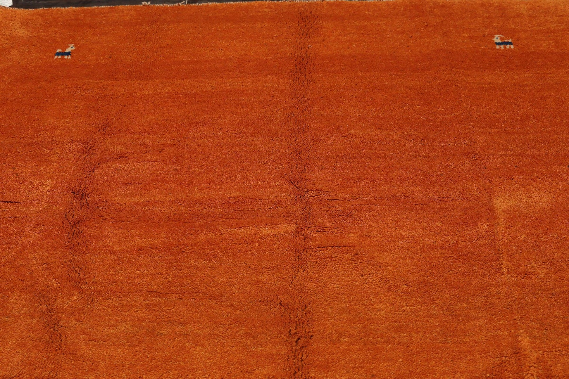 5'3" x 8'6" Hand Knotted 100% Wool Gabbeh Oriental Area Rug Burnt Orange-2