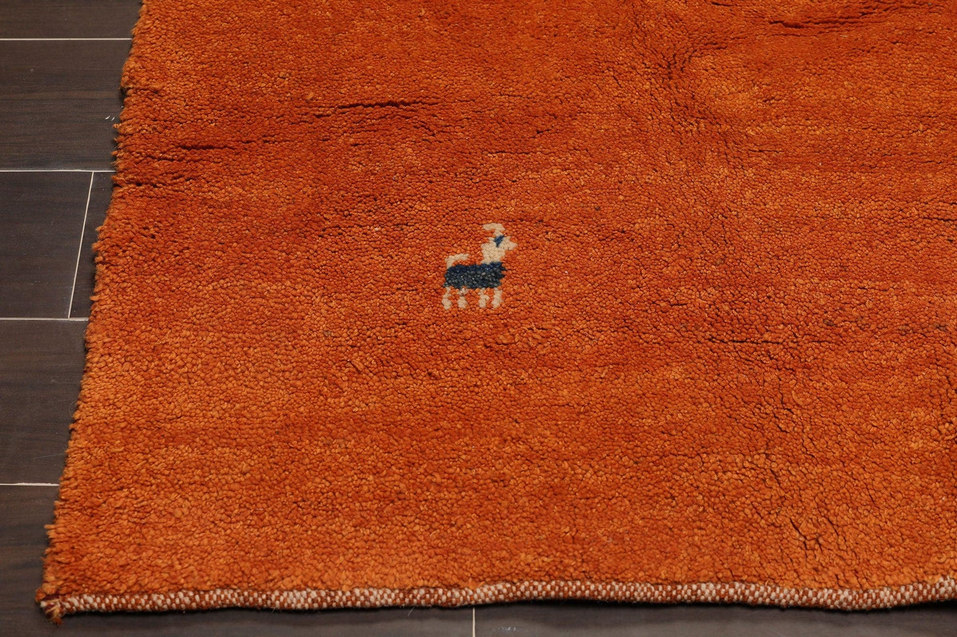 5'3" x 8'6" Hand Knotted 100% Wool Gabbeh Oriental Area Rug Burnt Orange-3