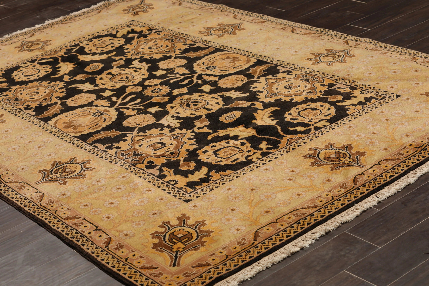 6' x 9' Hand Knotted 100% Wool Traditional Oriental Area Rug 6x9 Dark Chocolate-2