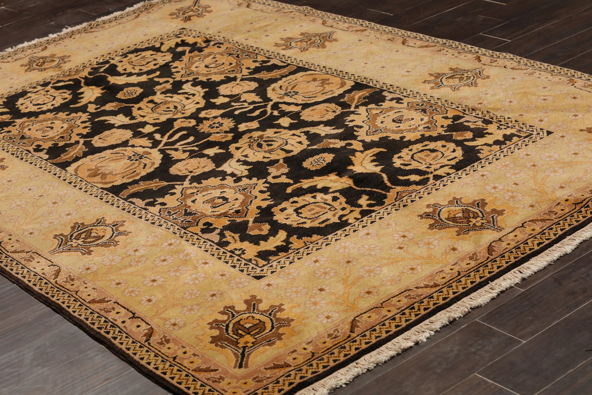 6' x 9' Hand Knotted 100% Wool Traditional Oriental Area Rug 6x9 Dark Chocolate-2