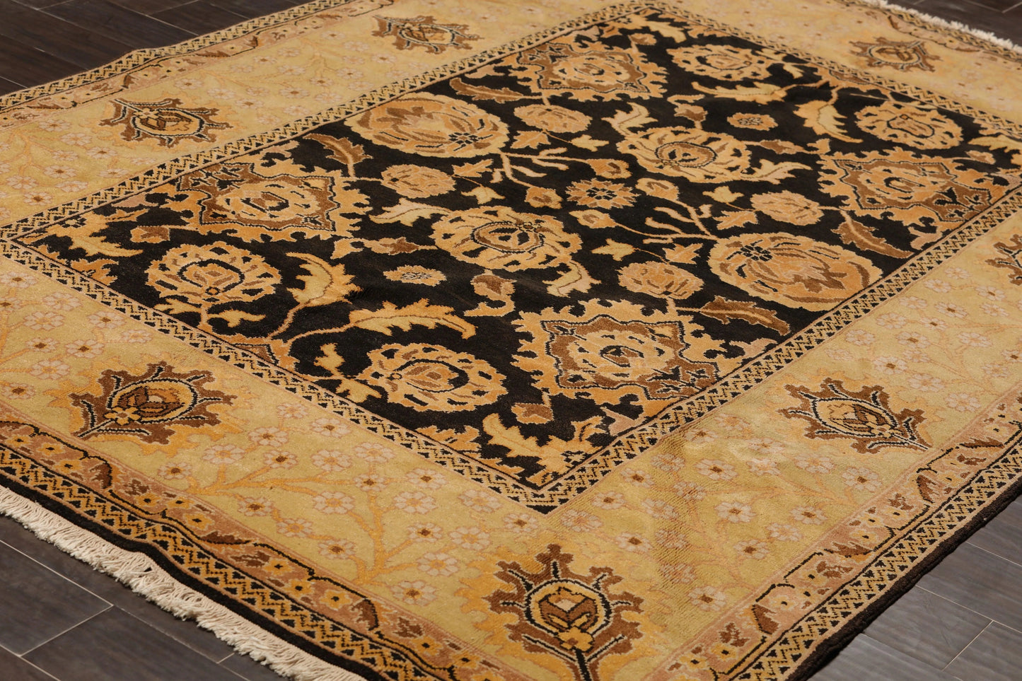 6' x 9' Hand Knotted 100% Wool Traditional Oriental Area Rug 6x9 Dark Chocolate-3