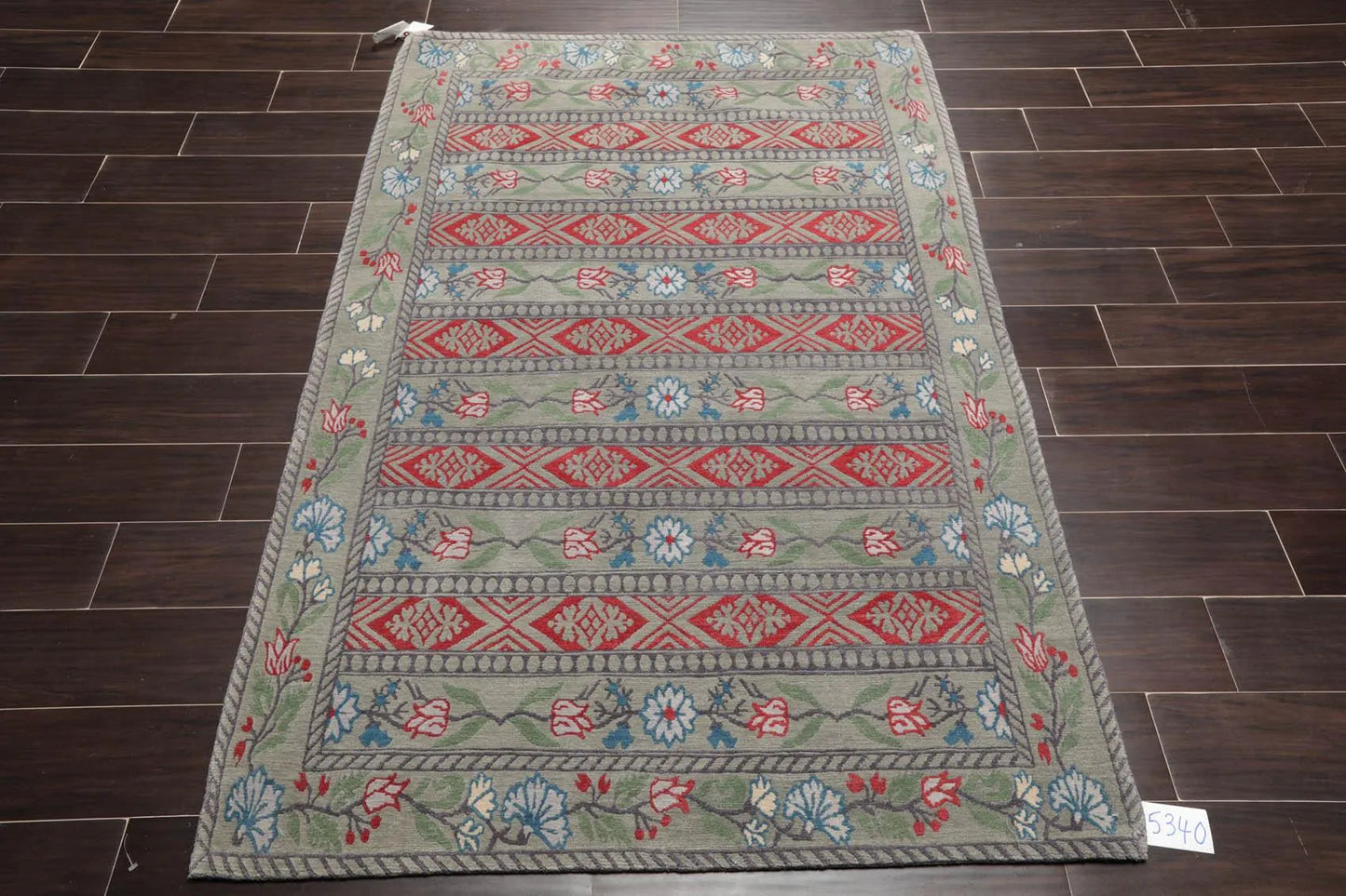 4' x 6' Hand Knotted Tibetan 100% Wool Patterned Oriental Area Rug Celadon-1